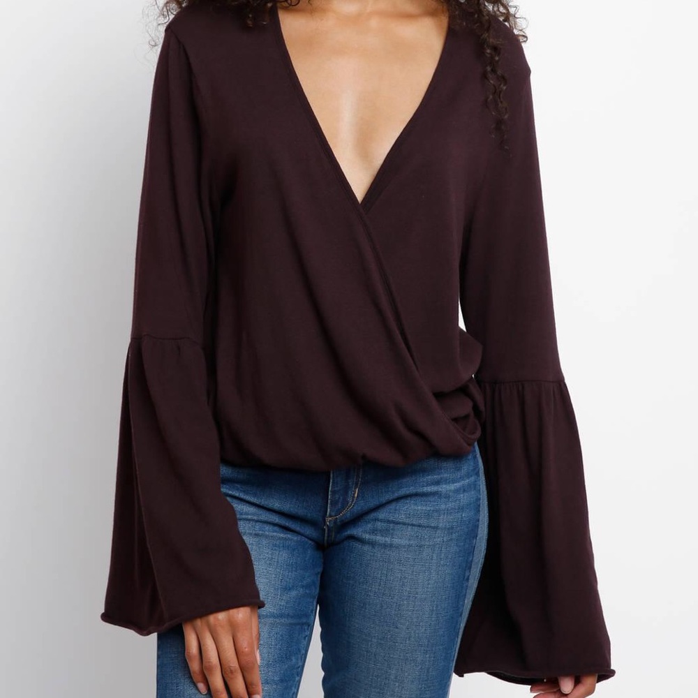 Plum surplice top